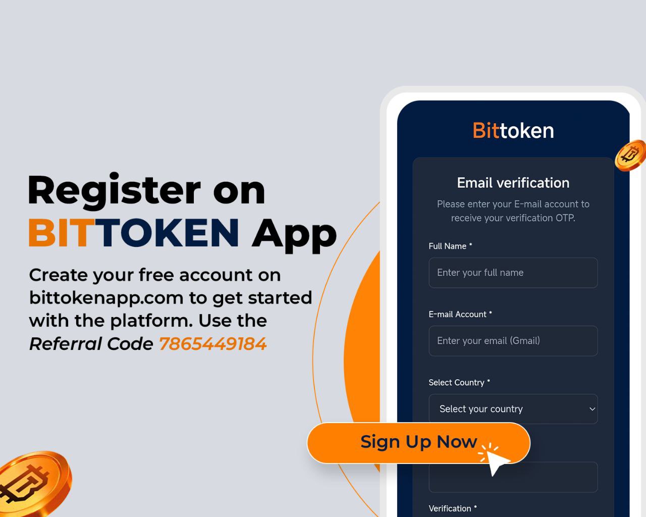 Register on Bittoken